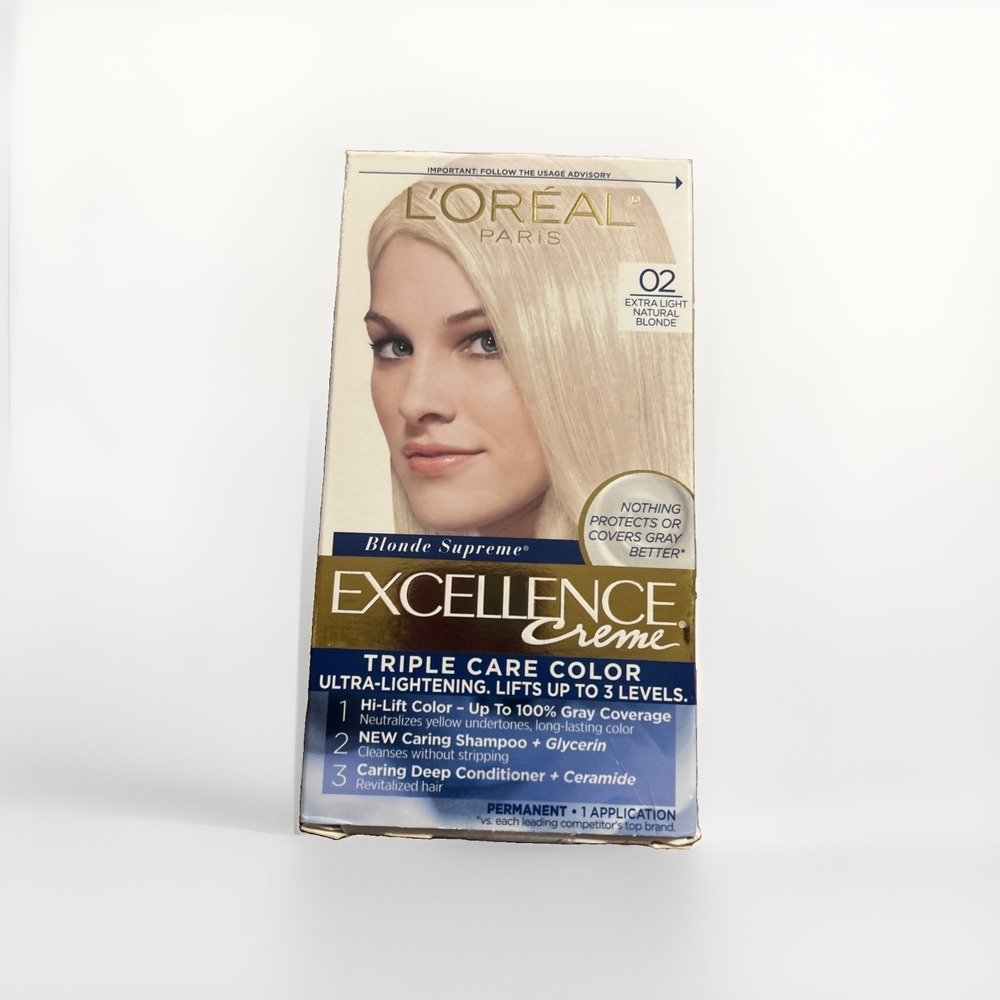 New Sealed Box L'Oreal Paris 02 Extra Light Natural Blonde Hair Color